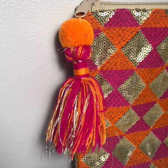 Sequined Patterned Pouch - Picture 2 of 6